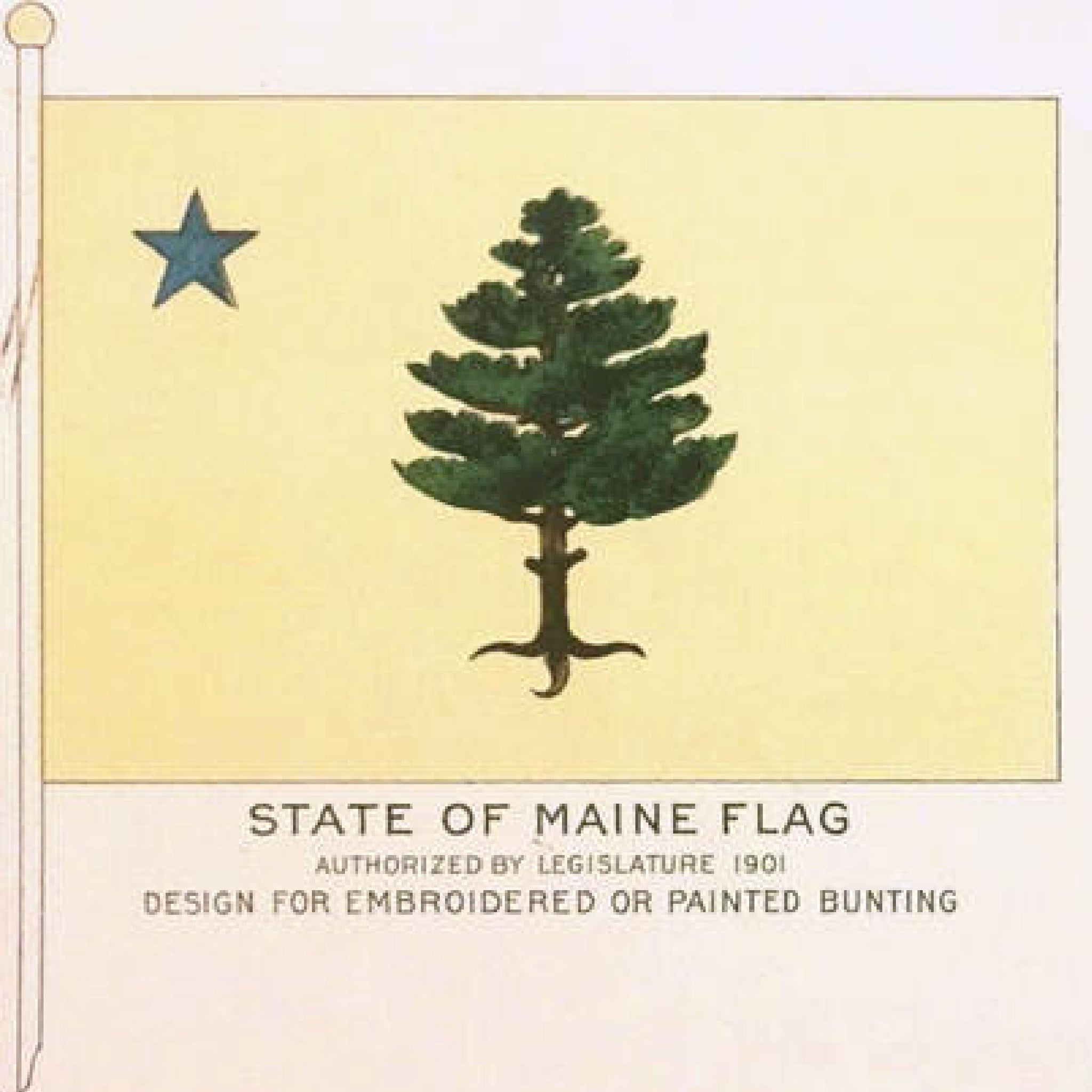 The Original 1901 Maine State Flag Design (Public Domain License).