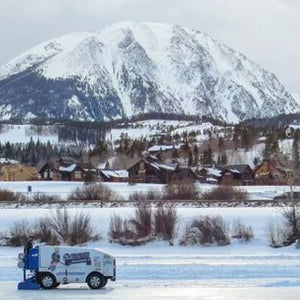 Scenic view of the rinks at the Pabst Colorado Pond Hockey Tournament.